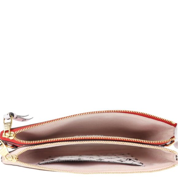 Louis Vuitton  Double Zip Pochette Giant Monogram Jungle Crossbody Bag Red - Picture 11 of 16
